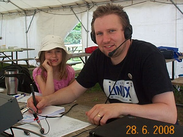 Me and KJ operating Field Day 2008