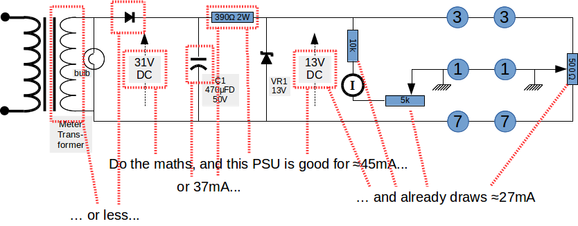 Hy-gain HAM-IV Meter PSU circuit